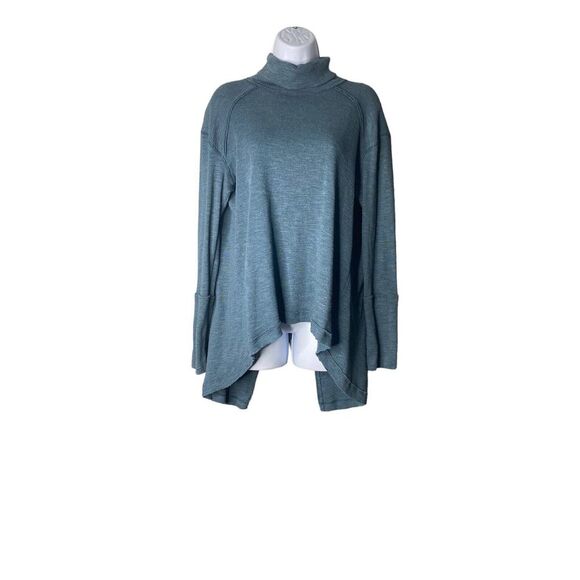 We the Free Womens Deep Blue Split Back Cowl Turtleneck Sweater Size Medium - Picture 2 of 6